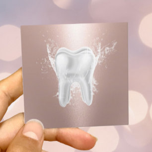 Dentist Tooth Moderne Roos Gold Dental Clinic Vierkante Visitekaartje