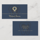 Dentist Tooth Navy Visitekaartje (Voorkant / Achterkant)