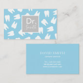Dentist Tooth Pattern Elegant Blue Dental Care Visitekaartje (Voorkant / Achterkant)