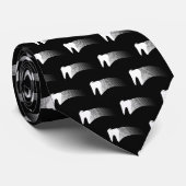 Dentist Tooth Pattern | Zwart Stropdas (Opgerold)