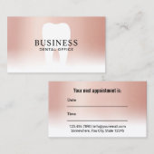 Dentist Tooth Roos Gold Pastel Dental Appointment Afsprakenkaartje (Voorkant / Achterkant)