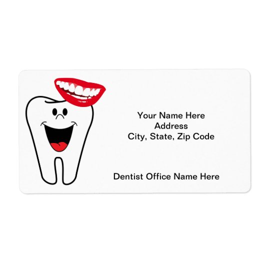 Dentist Tooth Teeth Smile Labels (Voorkant)