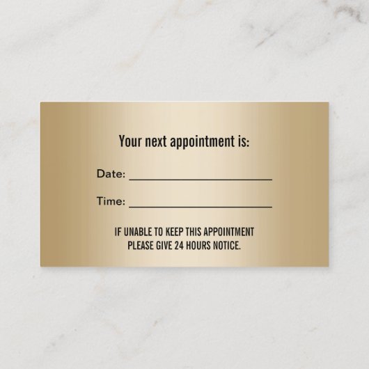 Dentist Tooth & Toothborstel Gold tandheelkundige  Afsprakenkaartje (Achterkant)