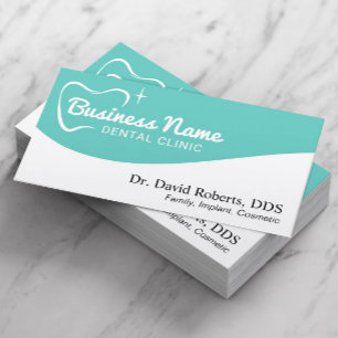 Dentist Tooth Typografie Moderne Blauwgroen tandhe Afsprakenkaartje