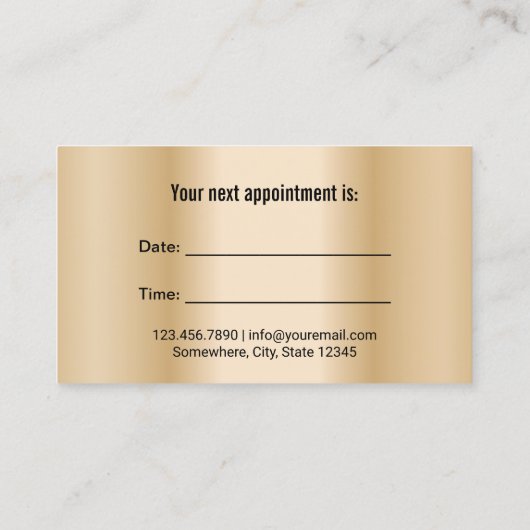 Dentist Tooth Typografie Moderne Gold Dental Care Afsprakenkaartje (Achterkant)