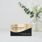 Dentist Tooth Typografie Moderne Gold Dental Care Afsprakenkaartje (Staand voorkant)