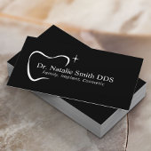 Dentist Tooth Typography Dental Office Plain Black Visitekaartje