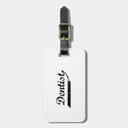 Dentist Typografie Bagagelabel (Voorkant verticaal)