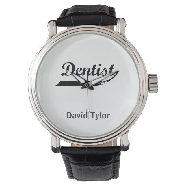 Dentist Typografie Horloge (Voorkant)