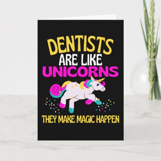 Dentist Unicorn, Magische Unicorn Dentists Kaart (Voorkant)