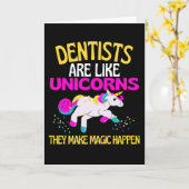 Dentist Unicorn, Magische Unicorn Dentists Kaart (Gele Bloem)