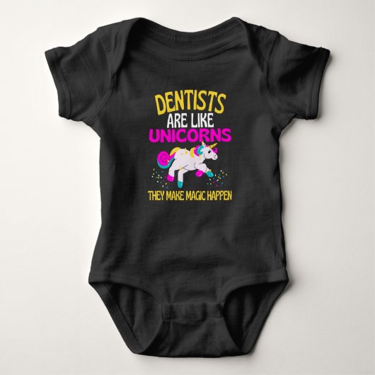 Dentist Unicorn, Magische Unicorn Dentists Romper (Voorkant)