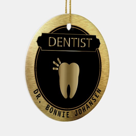 Dentist 🦷 - UpScale Black and Gold Keramisch Ornament (Rechts)