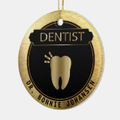 Dentist 🦷 - UpScale Black and Gold Keramisch Ornament (Links)