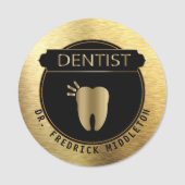 Dentist - UpScale Black en Gold Naamplaatje (Voorkant)