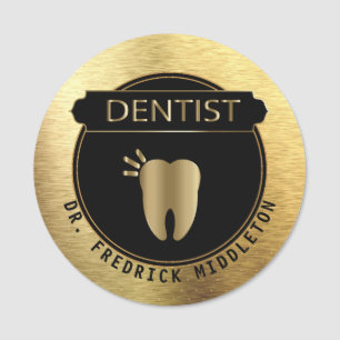 Dentist - UpScale Black en Gold Naamplaatje