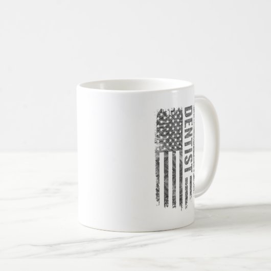 Dentist USA Flag Distressed design Mug Koffiemok (Voorkant rechts)