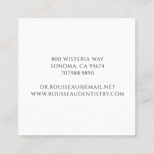 Dentist Vierkante Visitekaartje (Achterkant)