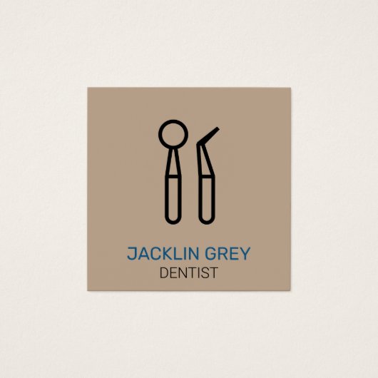 Dentist Vierkante Visitekaartjes (Voorkant)