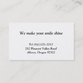 Dentist Visitekaartje (Achterkant)