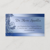 Dentist Visitekaartje Blue Sparkle Leaf Tooth Logo (Achterkant)