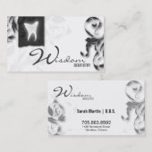 Dentist Visitekaartje Elegant Monogram Gray (Voorkant / Achterkant)