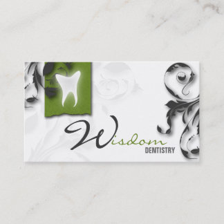 Dentist Visitekaartje Elegant Monogram Green