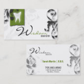 Dentist Visitekaartje Elegant Monogram Green (Voorkant / Achterkant)