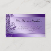 Dentist Visitekaartje Paarse Sparkle Leaf Tooth (Achterkant)