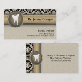Dentist Visitekaartje - Tooth  beige & Gold (Voorkant / Achterkant)