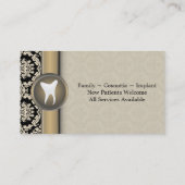 Dentist Visitekaartje - Tooth  beige & Gold (Achterkant)