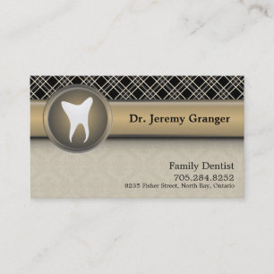 Dentist Visitekaartje - Tooth  beige & Gold