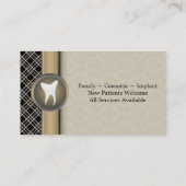 Dentist Visitekaartje - Tooth beige & Gold (Achterkant)