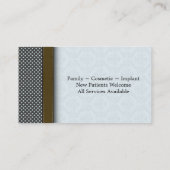 Dentist Visitekaartje - Tooth  Blue & Brown (Achterkant)