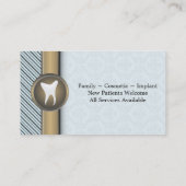 Dentist Visitekaartje - Tooth  Blue & Gold (Achterkant)