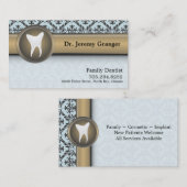 Dentist Visitekaartje - Tooth  Blue & Gold (Voorkant / Achterkant)