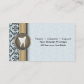 Dentist Visitekaartje - Tooth  Blue & Gold (Achterkant)