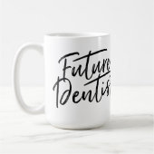 Dentist voor handgeschreven toekomst koffiemok (Links)
