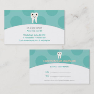 Dentist voor kinderen   Pediatrische tandarts Afsprakenkaartje