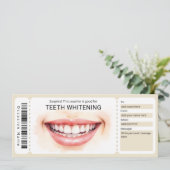 Dentist Voucher, Teeth Whitening Gift Certificate Kaart (Staand voorkant)