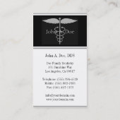 Dentist White/Black Plaque/Silver Stripes Visitekaartje (Achterkant)
