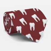 Dentist White Teeth Dental Care Burgundy Red Stropdas (Opgerold)