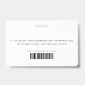 Dentist White Teeth Light Blue ID Photo Badge (Back)