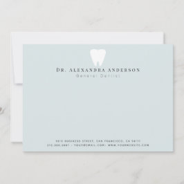 Dentist White Teeth Light Blue Notitiekaartje