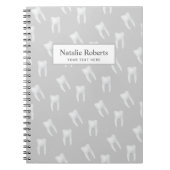 Dentist White Teeth Pattern Dental Office Grey Notitieboek (Voorkant)
