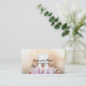 Dentist White Tooth & Lotus Flower Dental Afsprakenkaartje (Staand voorkant)