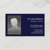 Dentist White Tooth Navy Blue Dental Care Foto Visitekaartje (Achterkant)