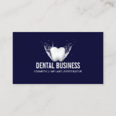Dentist White Tooth Navy Blue Dental Care Foto Visitekaartje (Voorkant)