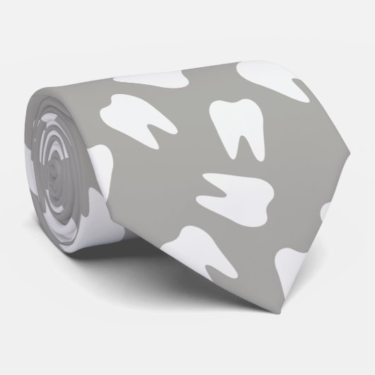 Dentist White Tooth Pattern Dental Stropdas (Opgerold)