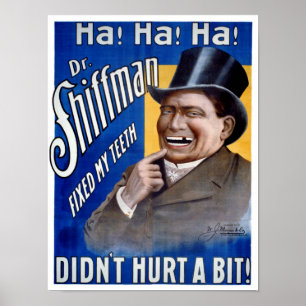 Dentist zette mijn tanden vast Vintage Poster Hers